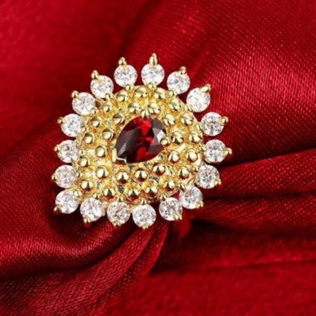 R378 FASHION JEWELRY ZIRCON RING (GOLDEN)
