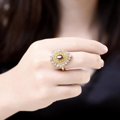 R378 FASHION JEWELRY ZIRCON RING (GOLDEN)