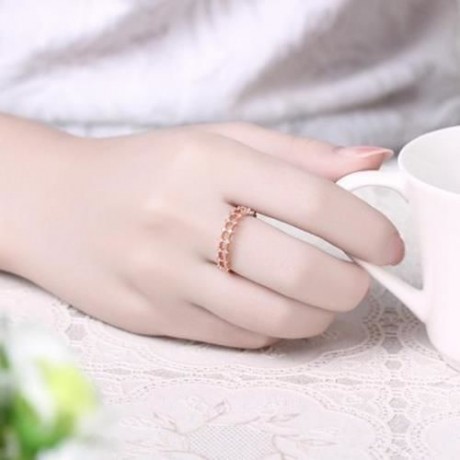 R003-A GOLD PLATED KOREAN STYLE NEW DESIGN FINGER RING FOR LADY (ROSE GOLD)