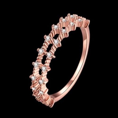 R003-A GOLD PLATED KOREAN STYLE NEW DESIGN FINGER RING FOR LADY (ROSE GOLD)