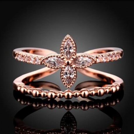 R011-A GOLD PLATED KOREAN STYLE NEW DESIGN FINGER RING FOR LADY (ROSE GOLD)