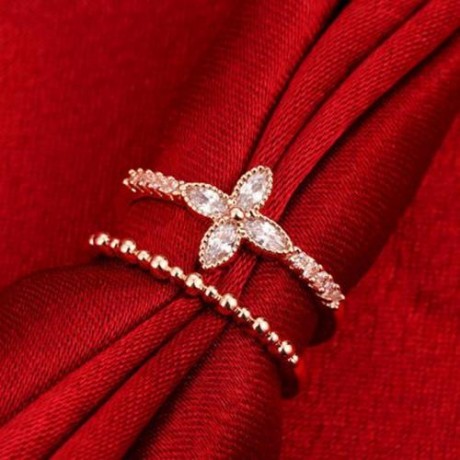 R011-A GOLD PLATED KOREAN STYLE NEW DESIGN FINGER RING FOR LADY (ROSE GOLD)