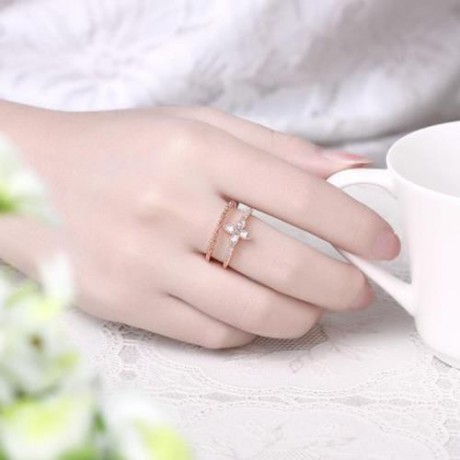 R011-A GOLD PLATED KOREAN STYLE NEW DESIGN FINGER RING FOR LADY (ROSE GOLD)