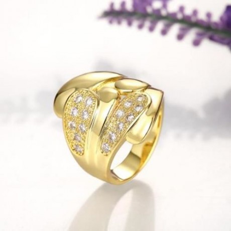 R382 FASHION JEWELRY ZIRCON RING (GOLDEN)