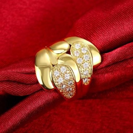 R382 FASHION JEWELRY ZIRCON RING (GOLDEN)