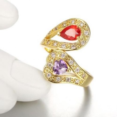 R379 FASHION JEWELRY ZIRCON RING (GOLDEN)