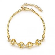 B015-A GRACEFUL INLAID WHITE ZIRCON DIFFERENT TYPES NEW GIFT BRACELET (GOLDEN)