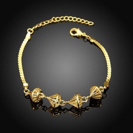 B015-A GRACEFUL INLAID WHITE ZIRCON DIFFERENT TYPES NEW GIFT BRACELET (GOLDEN)