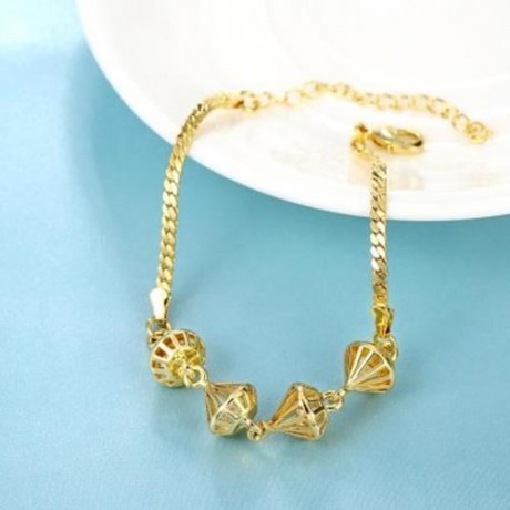 B015-A GRACEFUL INLAID WHITE ZIRCON DIFFERENT TYPES NEW GIFT BRACELET (GOLDEN)