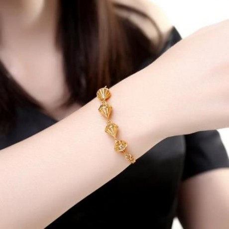 B015-A GRACEFUL INLAID WHITE ZIRCON DIFFERENT TYPES NEW GIFT BRACELET (GOLDEN)