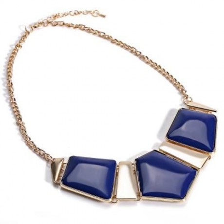 WOMEN STYLISH CANDY COLOR SPLICED NECKLACE (SAPPHIRE BLUE)