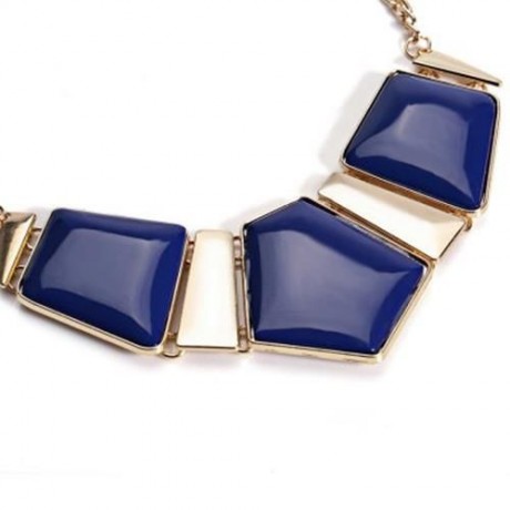 WOMEN STYLISH CANDY COLOR SPLICED NECKLACE (SAPPHIRE BLUE)