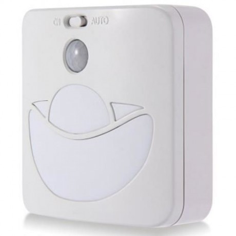 ENERGY SAVING HUMAN BODY INDUCTION LAMP SENSOR NIGHT LIGHTS WARM LIGHT (WHITE)