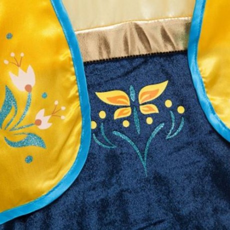 SWEET MANDARIN COLLAR SHORT SLEEVE FLOWER PRINT LONG DRESS FOR GIRLS (BLUE)