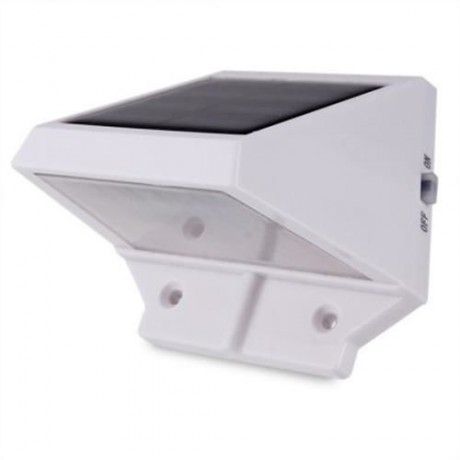 OUTDOOR WATERPROOF 4 LED SOLAR FENCE LIGHT WALL LAMP (WHITE LIGHT)
