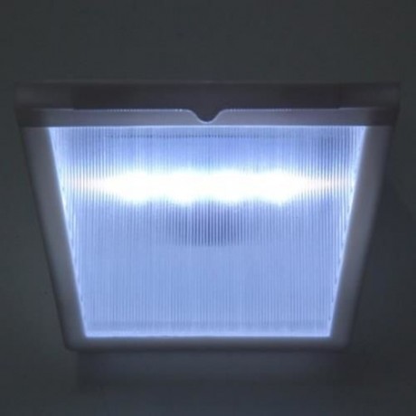 OUTDOOR WATERPROOF 4 LED SOLAR FENCE LIGHT WALL LAMP (WHITE LIGHT)