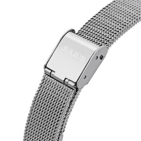 JULIUS JA - 577 WOMEN ULTRATHIN QUARTZ WRIST WATCH STAINLESS STEEL MESH BAND (BLACK)