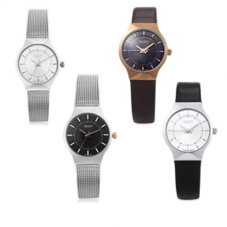 JULIUS JA - 577 WOMEN ULTRATHIN QUARTZ WRIST WATCH STAINLESS STEEL MESH BAND (BLACK)