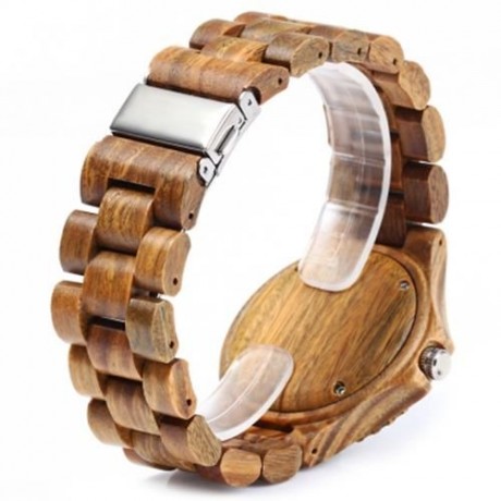 BEWELL ZS-W038A SANDALWOOD WOODEN MEN WOMEN QUARTZ WATCH WITH LUMINOUS HANDS (MAPLE WOOD)