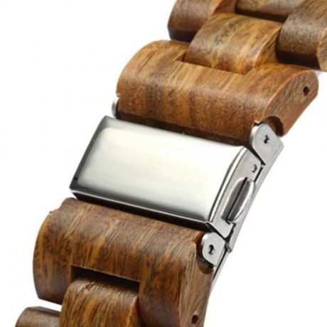 BEWELL ZS-W038A SANDALWOOD WOODEN MEN WOMEN QUARTZ WATCH WITH LUMINOUS HANDS (MAPLE WOOD)