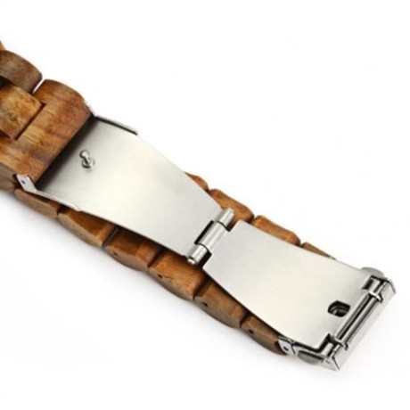 BEWELL ZS-W038A SANDALWOOD WOODEN MEN WOMEN QUARTZ WATCH WITH LUMINOUS HANDS (MAPLE WOOD)