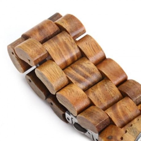 BEWELL ZS-W038A SANDALWOOD WOODEN MEN WOMEN QUARTZ WATCH WITH LUMINOUS HANDS (MAPLE WOOD)