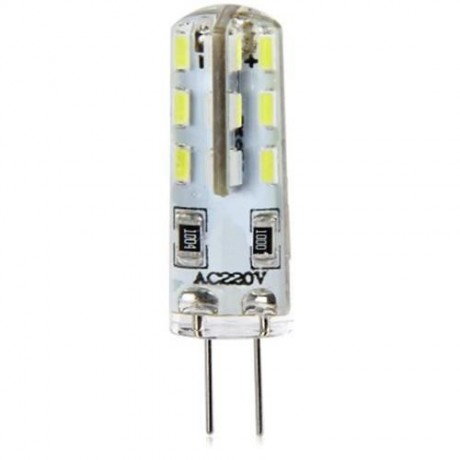 10PCS G4 BASE 24 LED LAMP BULB 3W AC 220V WHITE LIGHT SMD 3014 360 DEGREES BEAM ANGLE (WHI