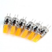 6PCS 3W DIMMABLE G4 LED COB LAMPS 12V AC DC WHITE LIGHT BULB CHANDELIER LAMPS (WARM WHITE 