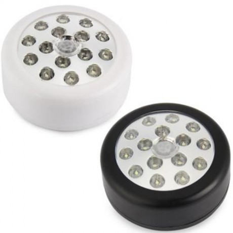 PIR INFRARED 15 LED AUTO MOTION SENSOR DETECTOR WIRELESS NIGHT LIGHT LAMP (BLACK)