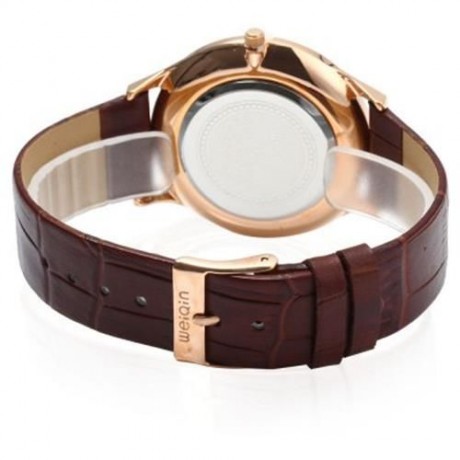 WEIQIN W23041 MALE ULTRATHIN ANALOG QUARTZ WATCH LEATHER BAND SMALL SEPARATED SECOND DIAL 