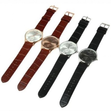 WEIQIN W23041 MALE ULTRATHIN ANALOG QUARTZ WATCH LEATHER BAND SMALL SEPARATED SECOND DIAL 