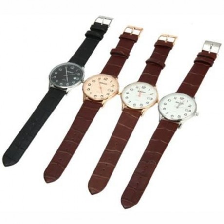 WEIQIN W23053B MALE ULTRATHIN ANALOG QUARTZ WATCH LEATHER BAND DATE DISPLAY (COFFEE GOLDEN