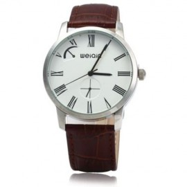 WEIQIN W23056 MALE ANALOG QUARTZ WATCH LEATHER BAND 5ATM WATER RESISTANT SMALL DIAL DECORA