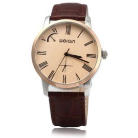 WEIQIN W23056 MALE ANALOG QUARTZ WATCH LEATHER BAND 5ATM WATER RESISTANT SMALL DIAL DECORA