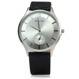WEIQIN W23041 MALE ULTRATHIN ANALOG QUARTZ WATCH LEATHER BAND SMALL SEPARATED SECOND DIAL 