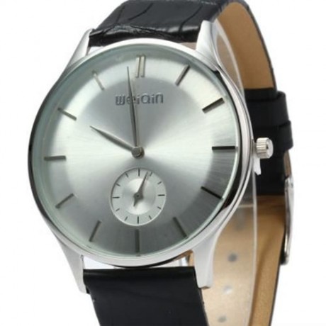 WEIQIN W23041 MALE ULTRATHIN ANALOG QUARTZ WATCH LEATHER BAND SMALL SEPARATED SECOND DIAL 
