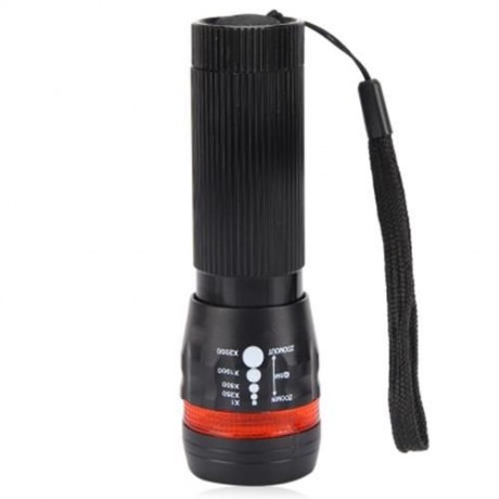 Q5 WATERPROOF 3W 140LM 3 MODES LED BIKE LIGHT ZOOMABLE FLASHLIGHT WITH TORCH HOLDER (RED W