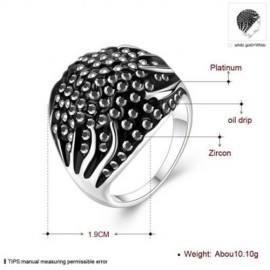 R058 NICKLE FREE ANTIALLERGIC NEW FASHION JEWELRY GOLD PLATED RING (SILVER)