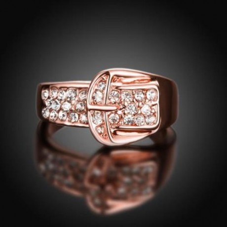 R063 NICKLE FREE ANTIALLERGIC NEW FASHION JEWELRY GOLD PLATED RING (ROSE GOLD)