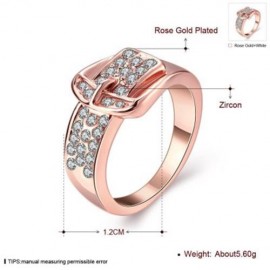 R063 NICKLE FREE ANTIALLERGIC NEW FASHION JEWELRY GOLD PLATED RING (ROSE GOLD)