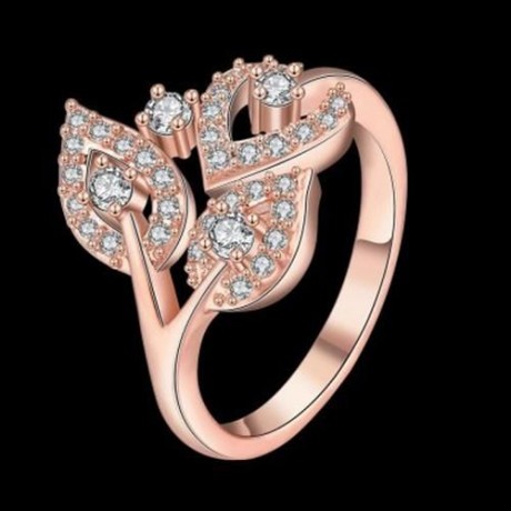R402-C-8 NICKLE FREE ANTIALLERGIC NEW FASHION JEWELRY ZIRCON RING (ROSE GOLD)