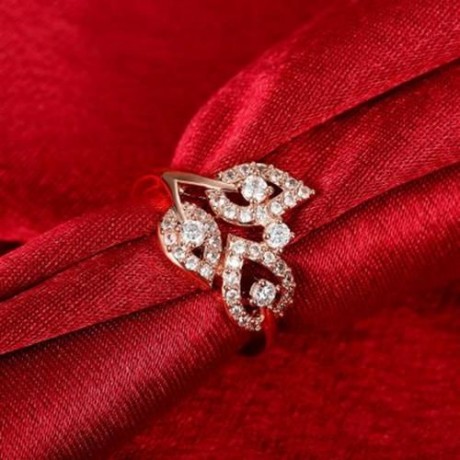 R402-C-8 NICKLE FREE ANTIALLERGIC NEW FASHION JEWELRY ZIRCON RING (ROSE GOLD)