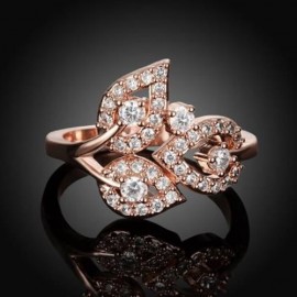 R402-C-8 NICKLE FREE ANTIALLERGIC NEW FASHION JEWELRY ZIRCON RING (ROSE GOLD)