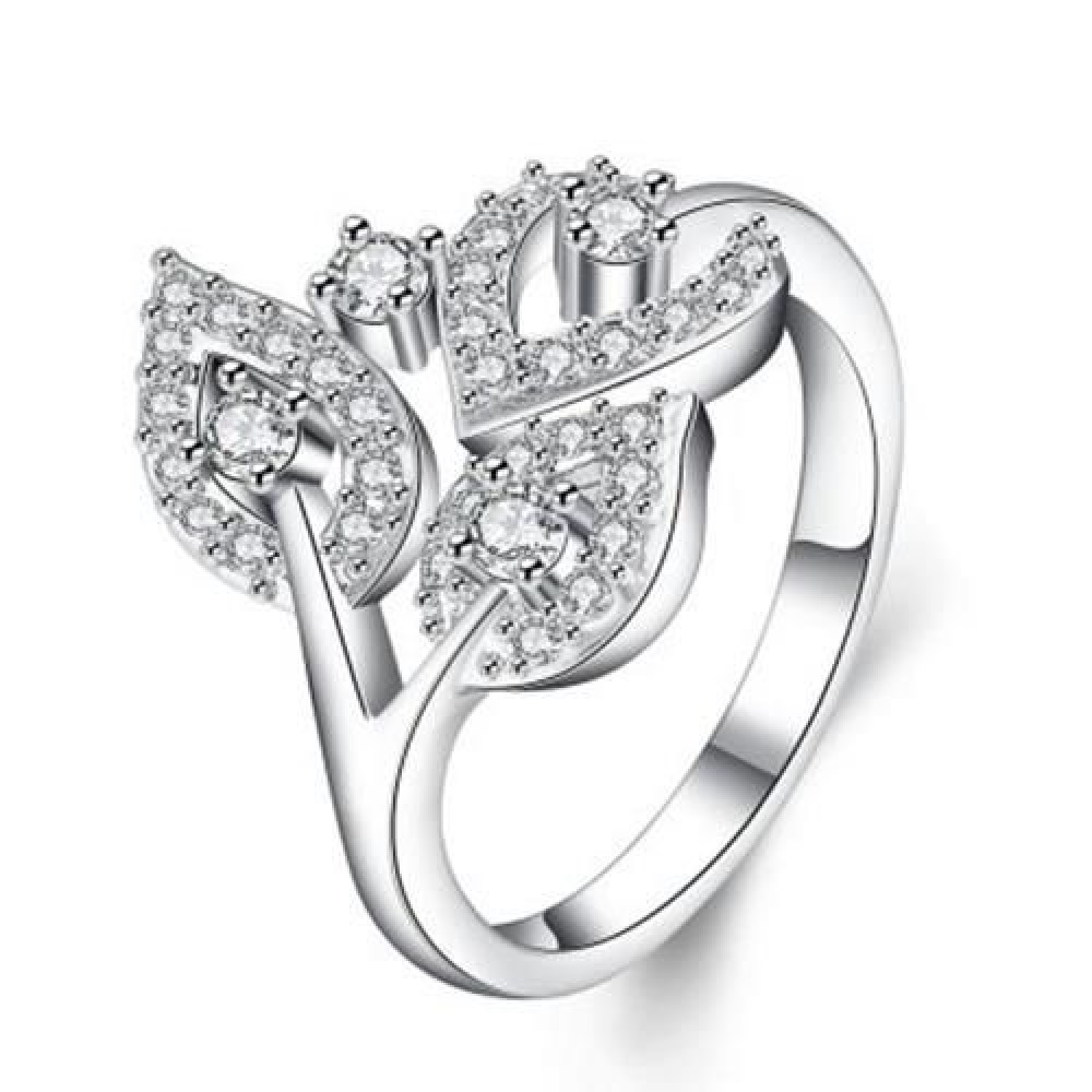 R402-B-8 NICKLE FREE ANTIALLERGIC NEW FASHION JEWELRY ZIRCON RING (SILVER)