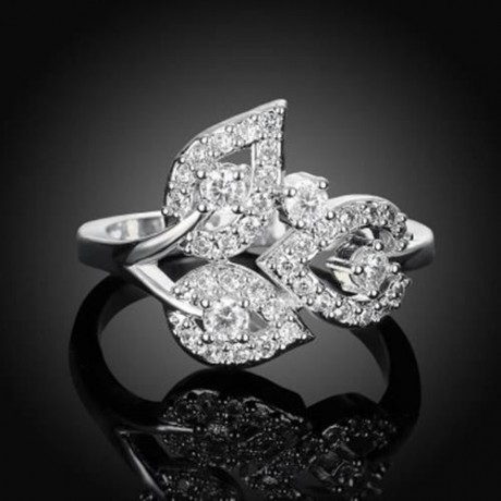 R402-B-8 NICKLE FREE ANTIALLERGIC NEW FASHION JEWELRY ZIRCON RING (SILVER)