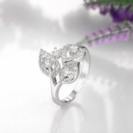 R402-B-8 NICKLE FREE ANTIALLERGIC NEW FASHION JEWELRY ZIRCON RING (SILVER)