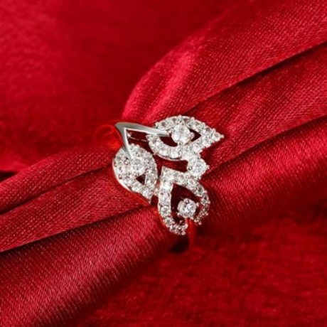 R402-B-8 NICKLE FREE ANTIALLERGIC NEW FASHION JEWELRY ZIRCON RING (SILVER)