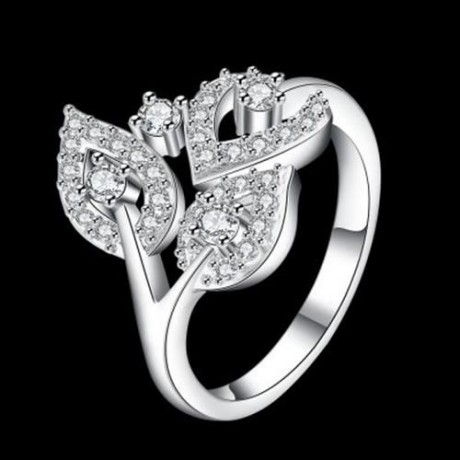 R402-B-8 NICKLE FREE ANTIALLERGIC NEW FASHION JEWELRY ZIRCON RING (SILVER)