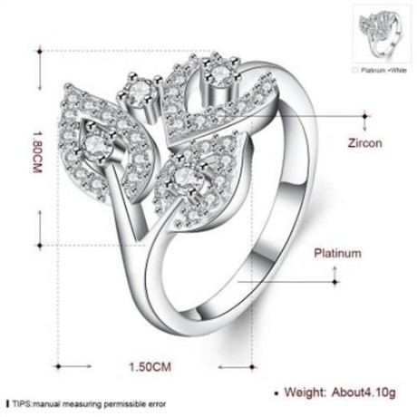 R402-B-8 NICKLE FREE ANTIALLERGIC NEW FASHION JEWELRY ZIRCON RING (SILVER)