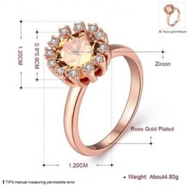 R401-B-8 NICKLE FREE ANTIALLERGIC NEW FASHION JEWELRY ZIRCON RING (ROSE GOLD)